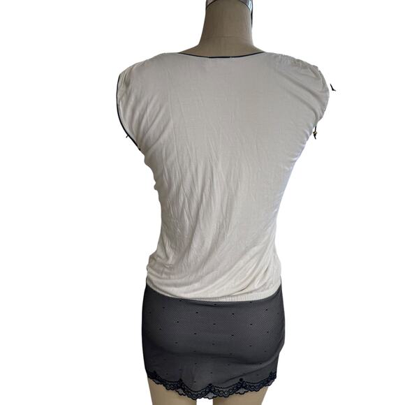 Beach Bunny Cover Up Mini Dress Size Small White and Navy Blue Lace - Picture 6 of 10